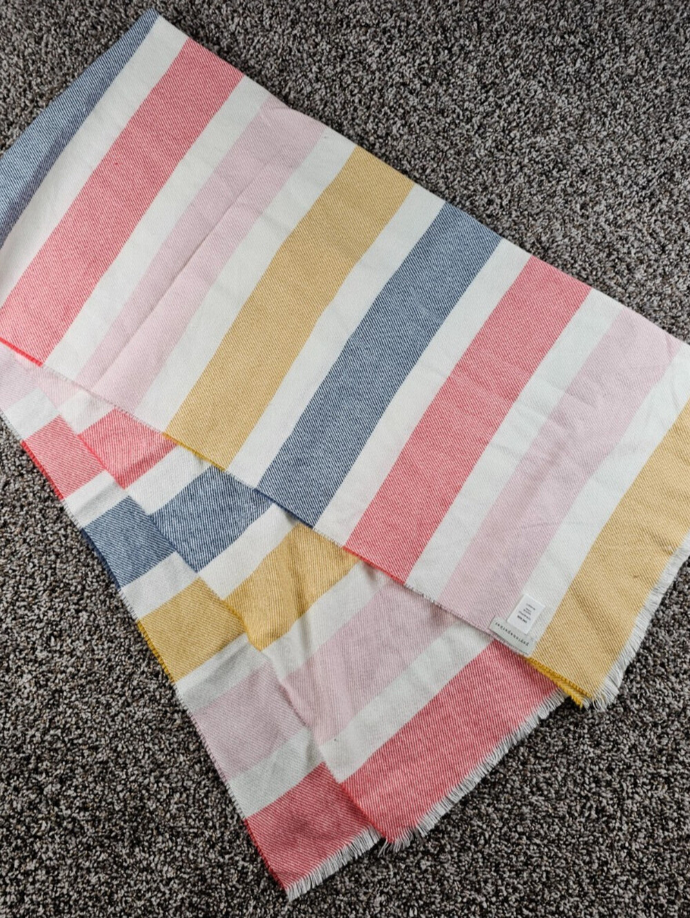Peyton & Parker Womens Pastel Striped Knit Scarf Shawl Pink Blue Yellow